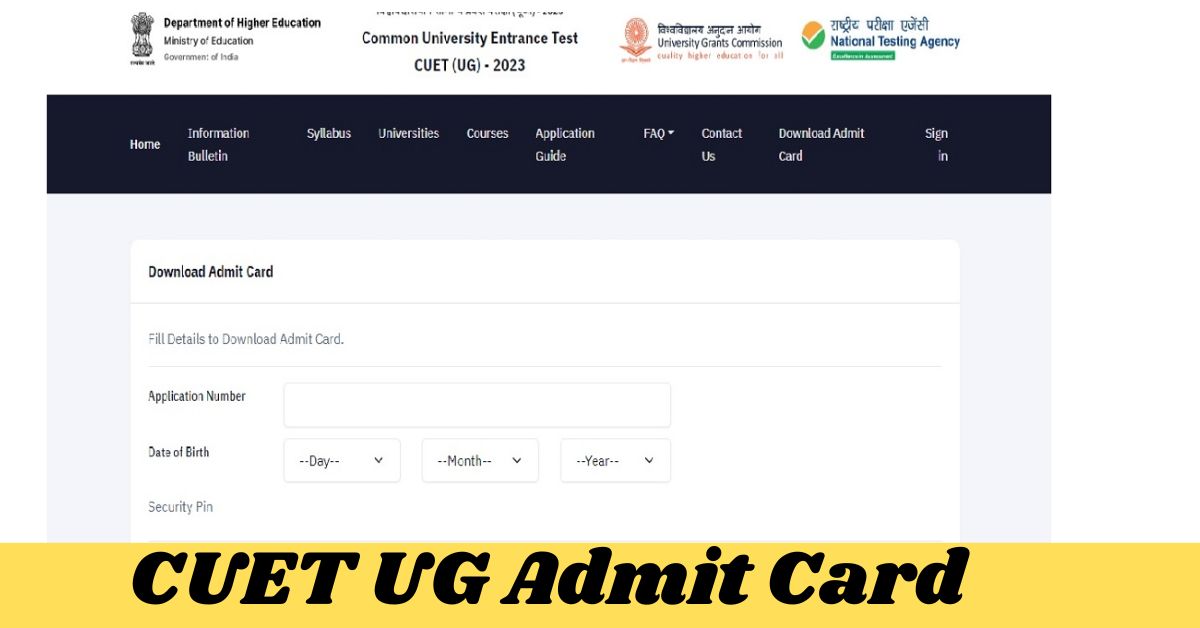 CUET UG Admit Card